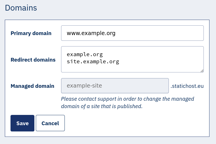 Domain Settings